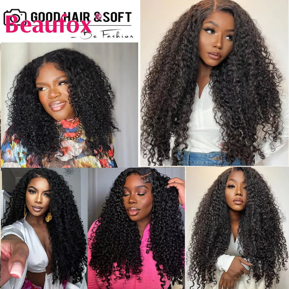 Beaufox Burmese Curly Hair Bundles Pixie Curly Bundles Human Hair Virgin Water Wave Human Hair Bundles Ocean Spiral Curly 30”