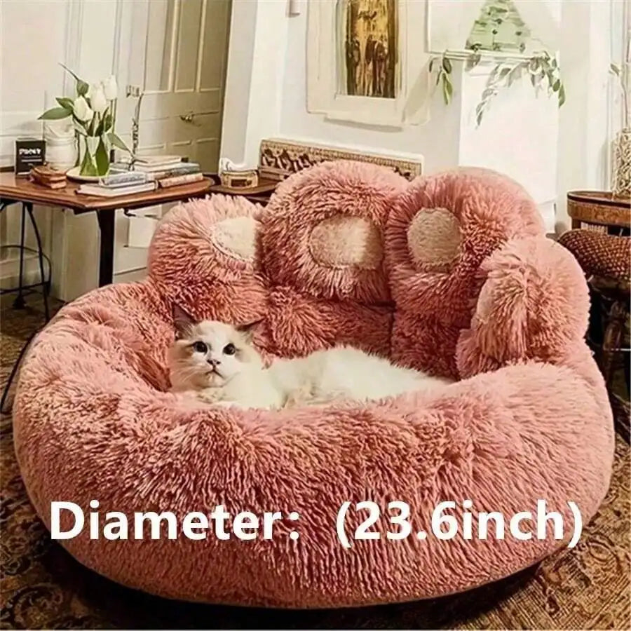 Pet Bed Pet Sofa Soft And Comfortable Bear Paw Pet Bed, Sleep Solution For Dogs And Cats. Comfortable Donut Dog Bed Luxurious