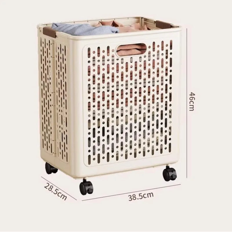 Collapsible Laundry Basket with Wheels