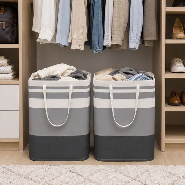 Collapsible Laundry Hamper, Large Capacity Laundry Basket, Dirty Clothes Storage Basket, Freestanding Laundry Bag with Handles