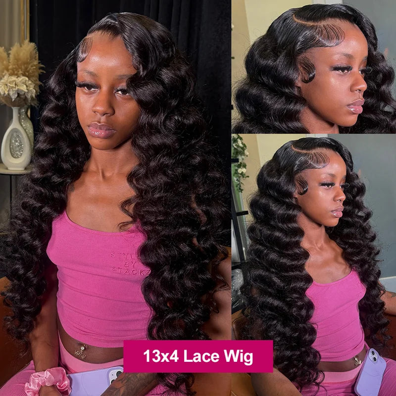 Loose Deep 13x6 Lace Front Human Hair Wig 30 40 Inches Brazilian Water Deep Wave 13x4 HD Lace Frontal Wig Curly Wigs For Women