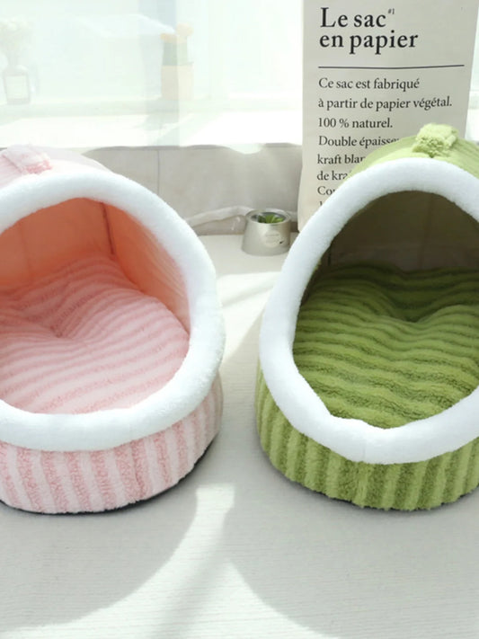 Trendy Pet Bed Four Seasons Universal Portable  Dog Bed Cartoon Striped Stand Hole Medium Small  Dog Daily Use Bed