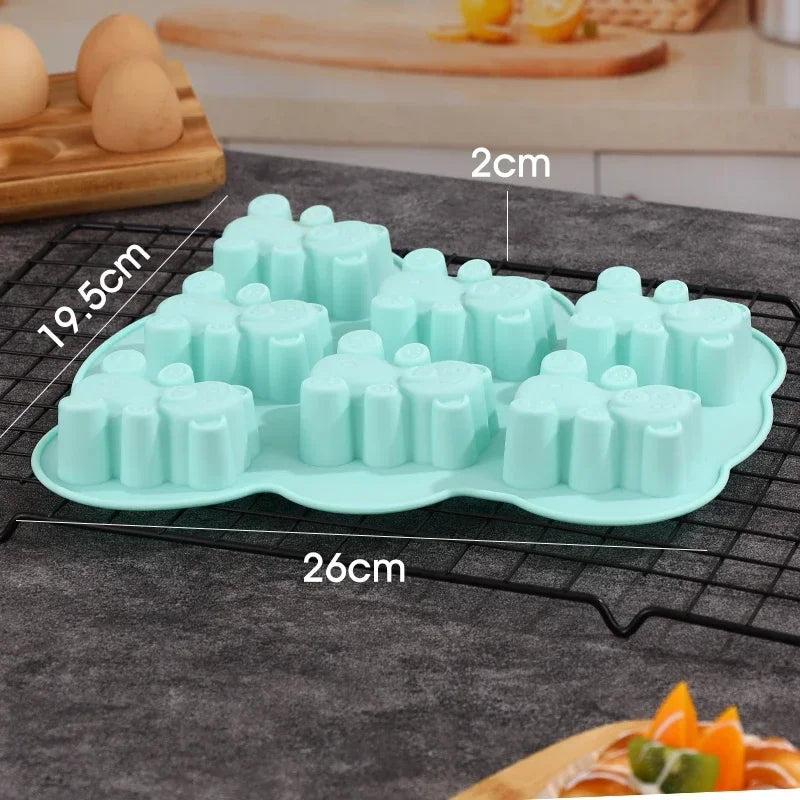 3D Lovely Bear Cake Mold Animal Cookie Silicone Mould For Chocolate Candy Kitchen Fondant Supplies Cupcake Topper Decorating
