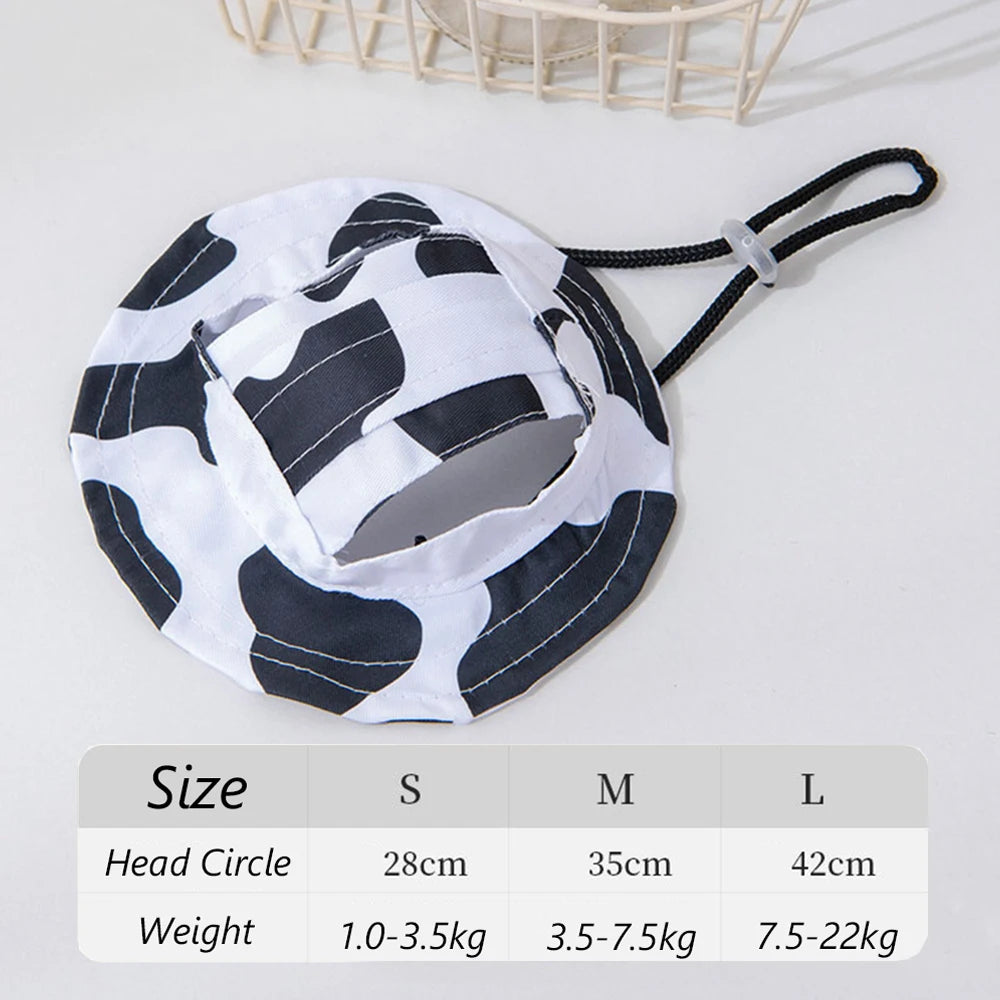 Summer Cat Dog Sunscreen Hat with Printed Checkered Pet Fisherman Hat Suitable for Cats Small Medium-sized Dogs Outdoor Supplies