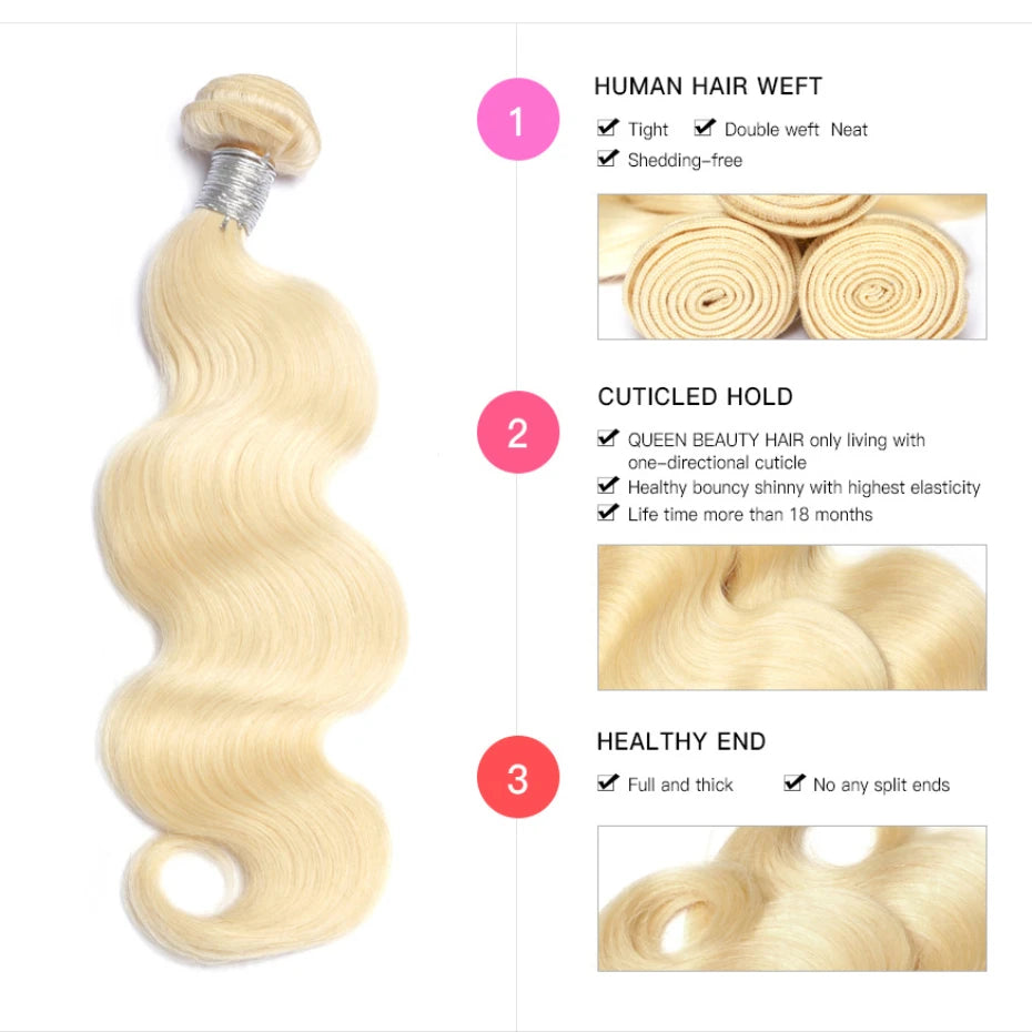 30 40 Inches 613 Honey Blonde Bundles Remy Human Hair Weave Bundles Double Track Peruvian Body Wave Bundles Human Hair Extension