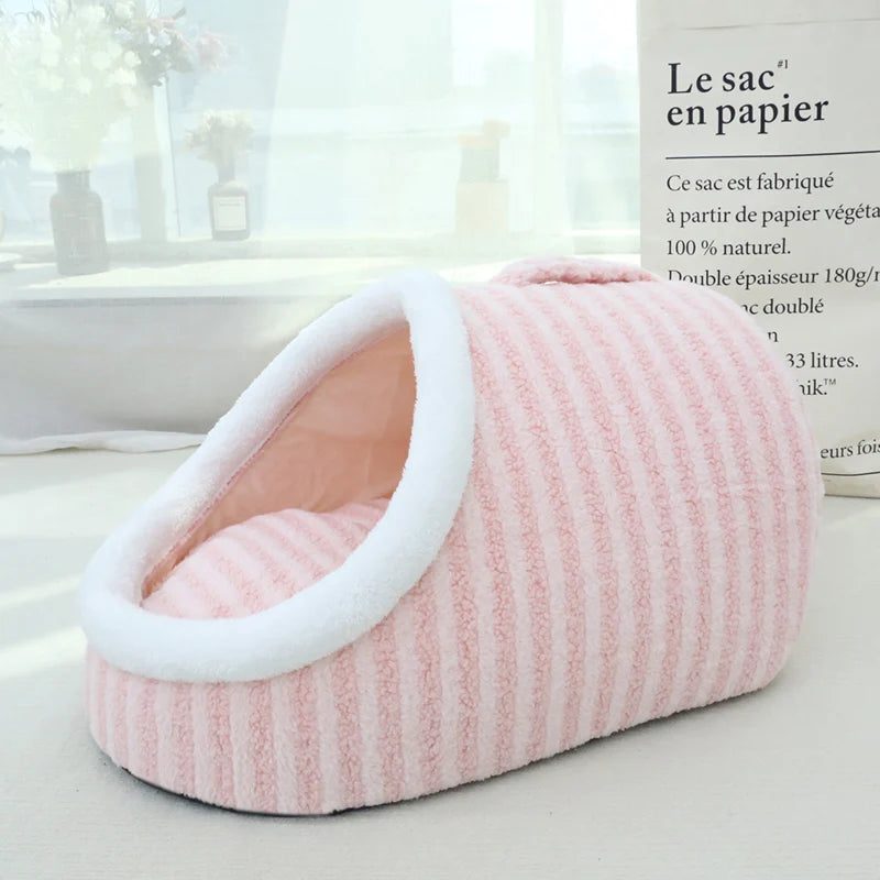 Trendy Pet Bed Four Seasons Universal Portable  Dog Bed Cartoon Striped Stand Hole Medium Small  Dog Daily Use Bed