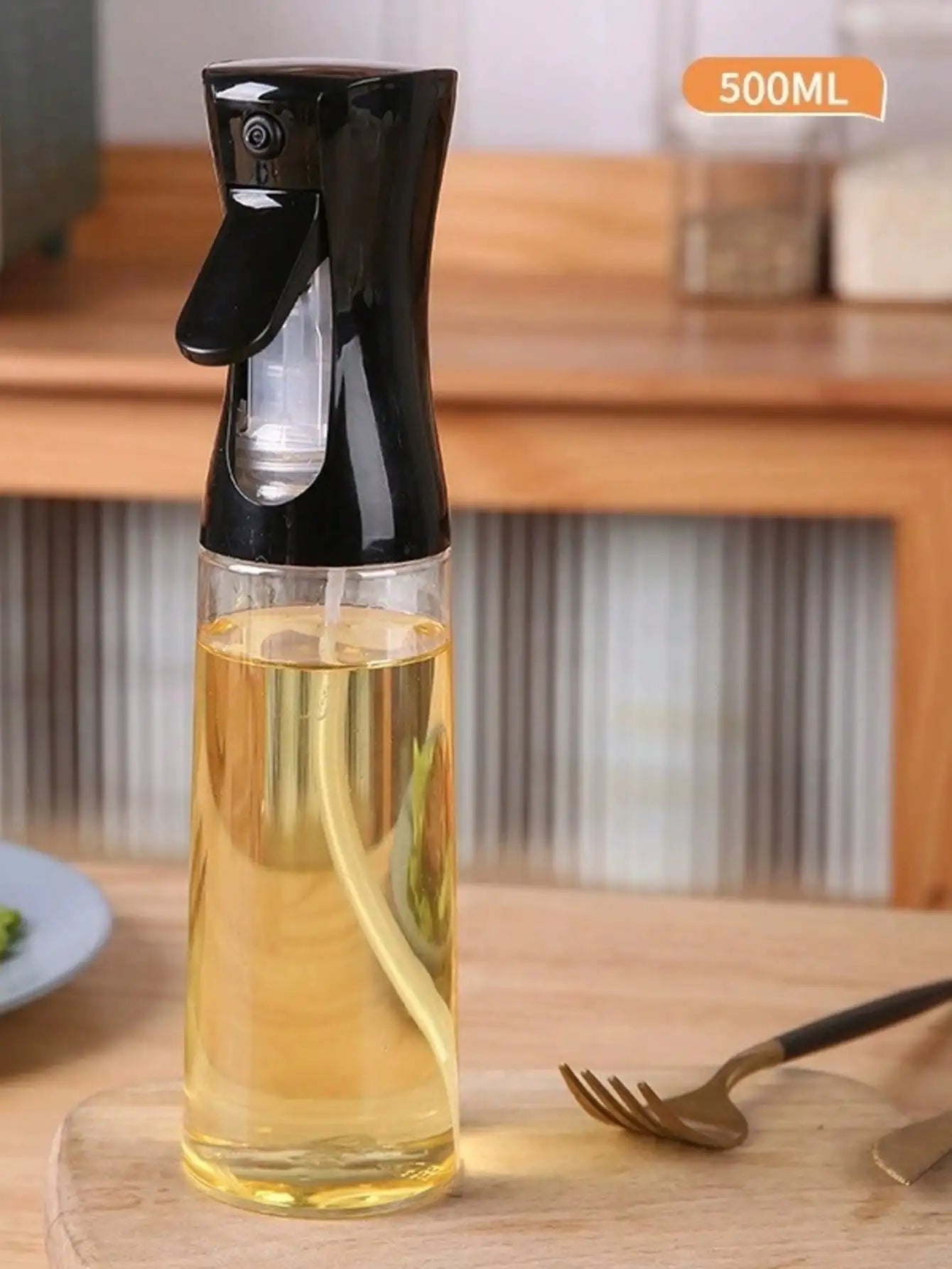2-In-1 Olive Oil Spray Bottle And Dispenser, Produces Continuous Fine Mist, Suitable For Cooking, Air Fryer, Salad, Grilling, Baking And Frying