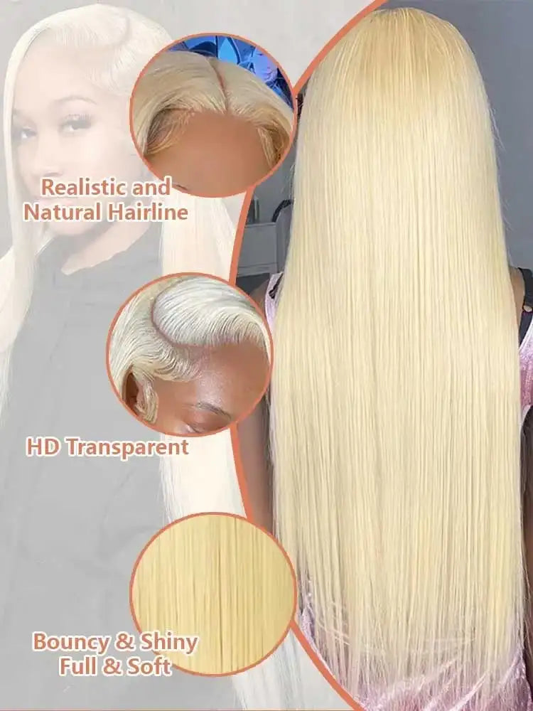 CHEAP 40 42 Inch 613 Blond Straight Human Hair Wigs 13x4 13x6 HD Lace Frontal Wigs Remy Honey Blond Bone Straight Lace Front Wig