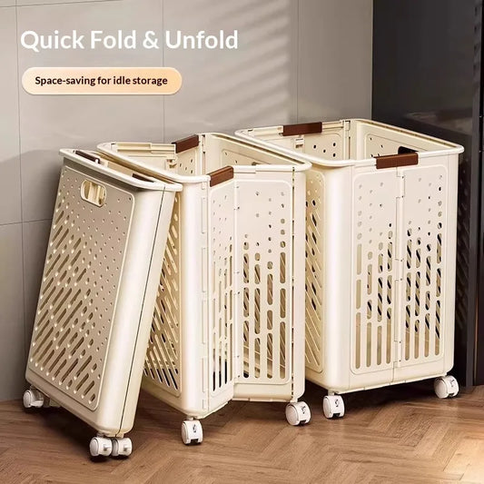 Collapsible Laundry Basket with Wheels