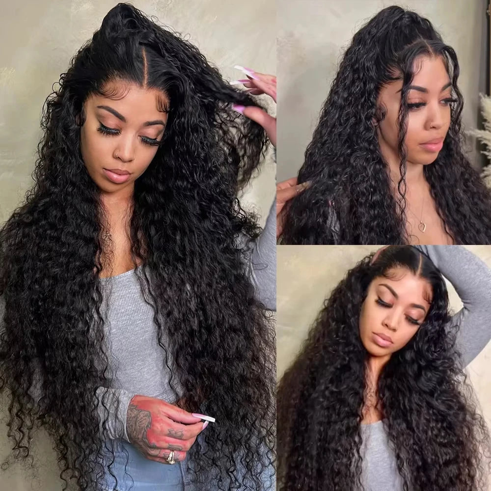 40Inch Deep Wave Wig 13x6 HD Lace Frontal Wig Brazilian Human Hair For Women 220 Density 360 Full Lace and 5x5 Glueless Lace Wig