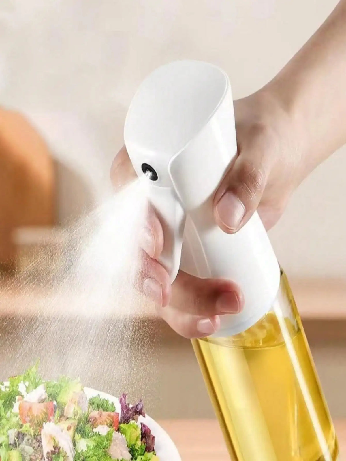 2-In-1 Olive Oil Spray Bottle And Dispenser, Produces Continuous Fine Mist, Suitable For Cooking, Air Fryer, Salad, Grilling, Baking And Frying