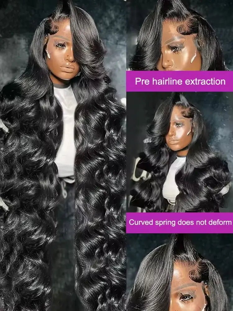 40 42 Inch Body Wave Human Hair Wigs 250% Density 13x6 HD Lace Front Human Hair Wig 5x5 Gluless Lace Closure Wig Preplucked