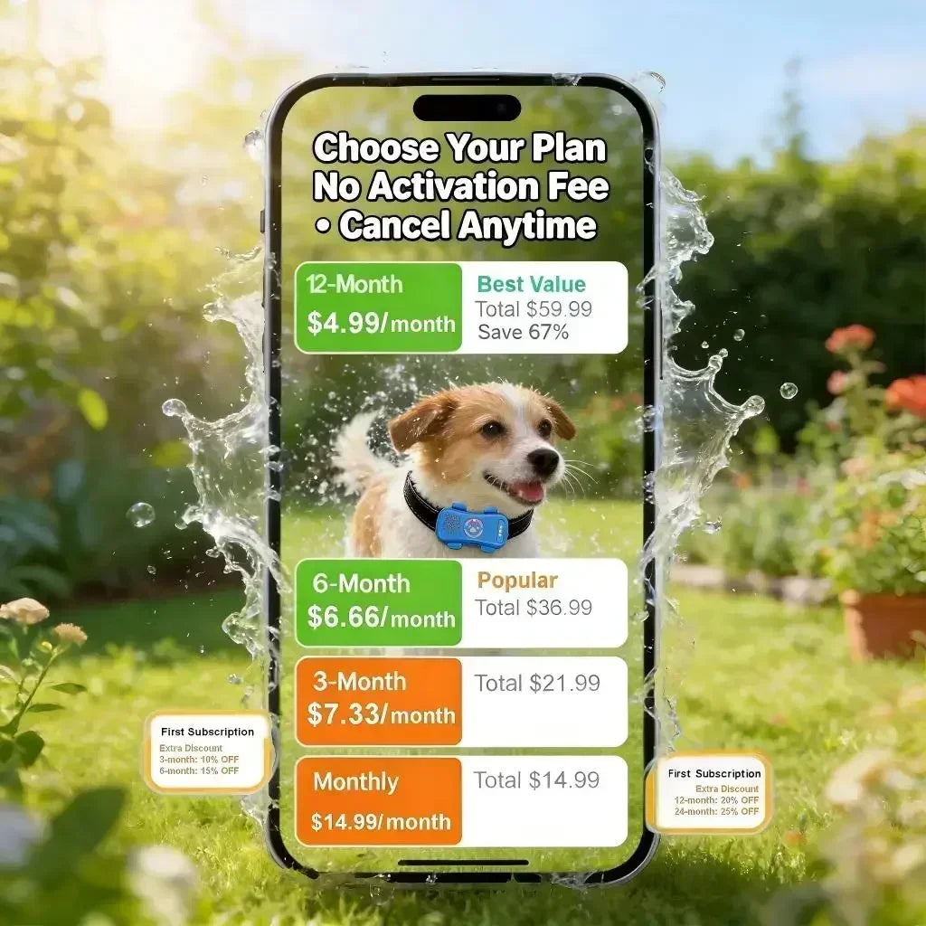 GPS Pet Tracker 4G for Dogs & Cats Built-in SIM with Real-Time Tracking, WiFi Home Positioning, IP67 Waterproof, Plan Required