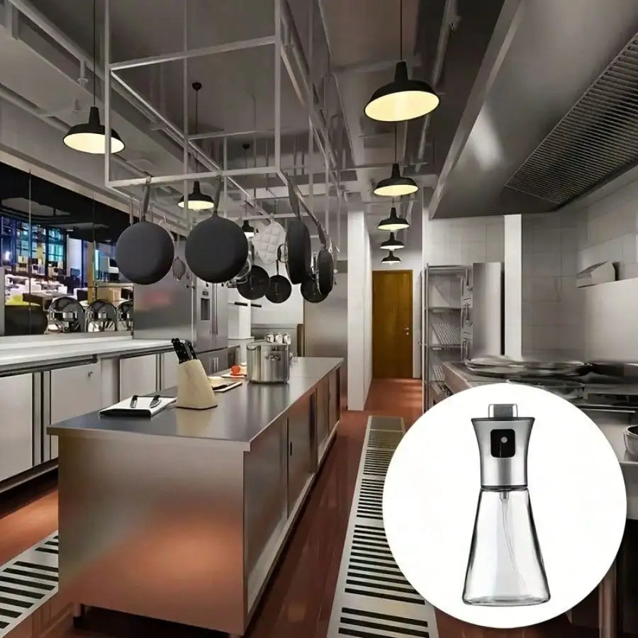 Glass Olive Oil Spray Bottle, Stainless Steel