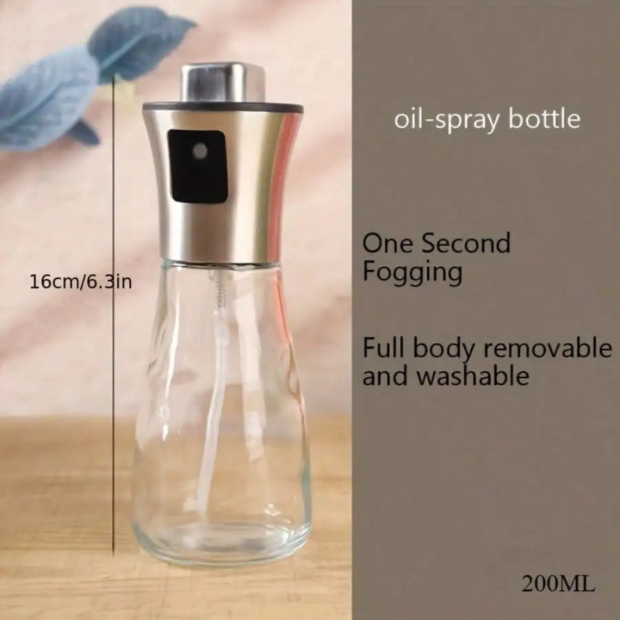 Glass Olive Oil Spray Bottle, Stainless Steel