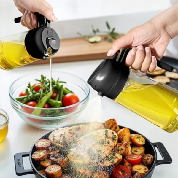 2-in-1 Cooking Oil Sprayer & Dispenser Bottle