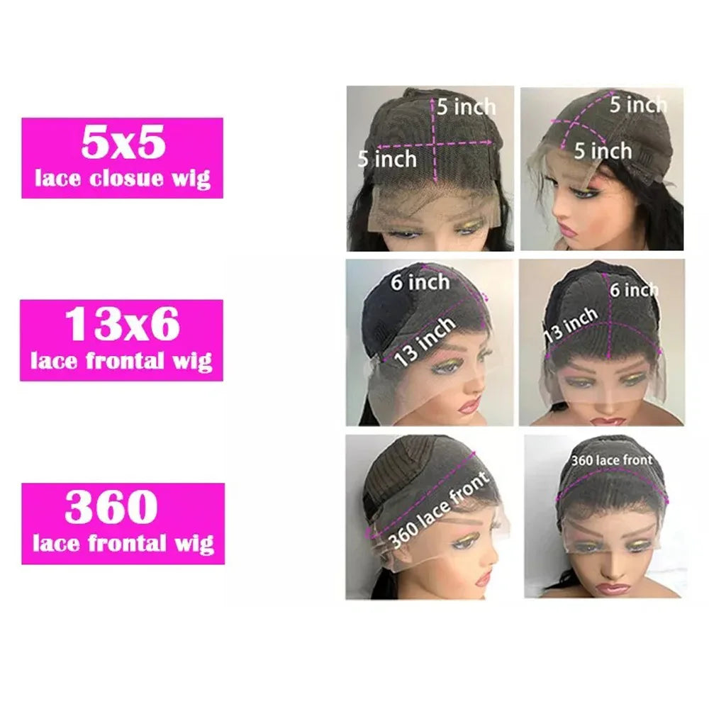 40Inch Deep Wave Wig 13x6 HD Lace Frontal Wig Brazilian Human Hair For Women 220 Density 360 Full Lace and 5x5 Glueless Lace Wig
