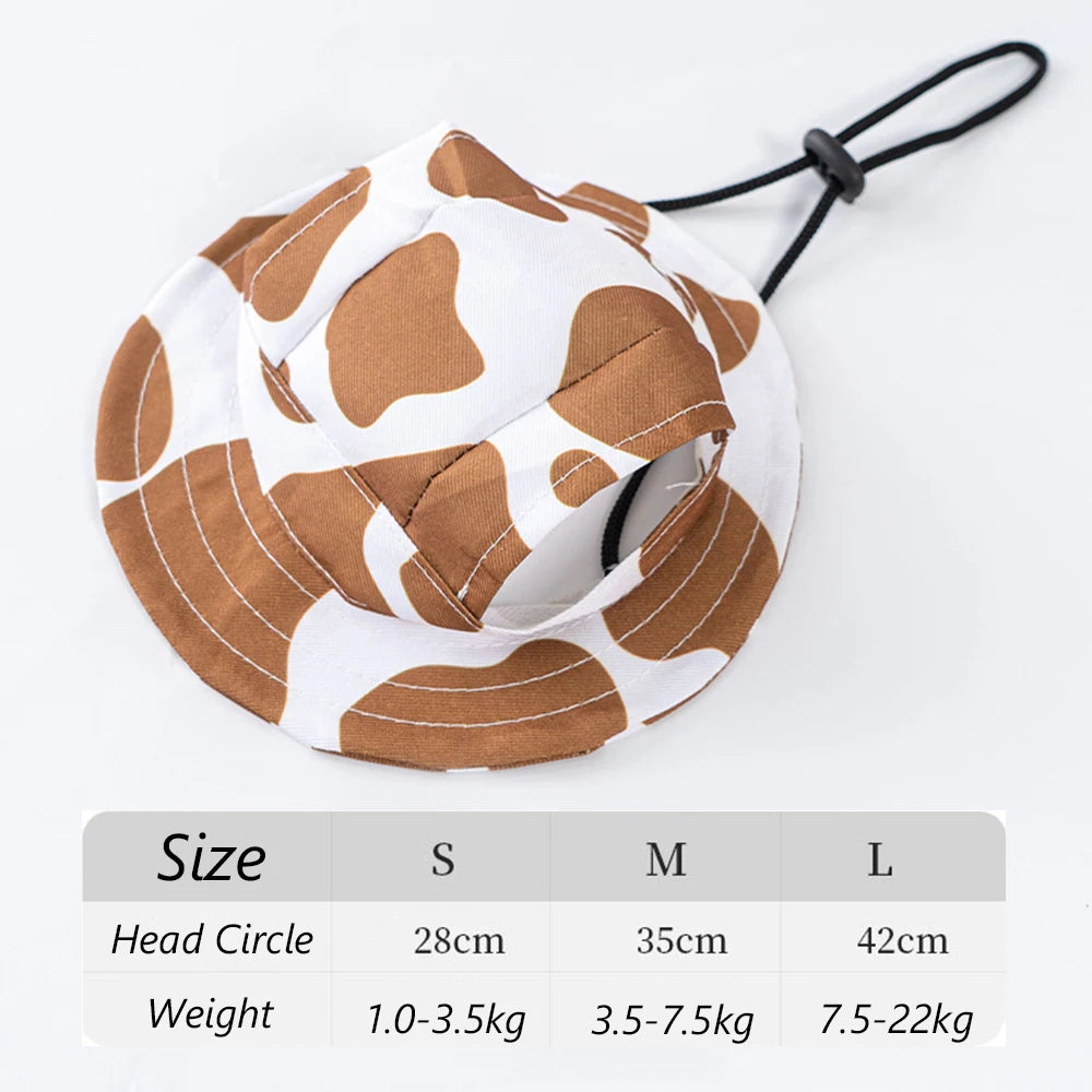 Summer Cat Dog Sunscreen Hat with Printed Checkered Pet Fisherman Hat Suitable for Cats Small Medium-sized Dogs Outdoor Supplies