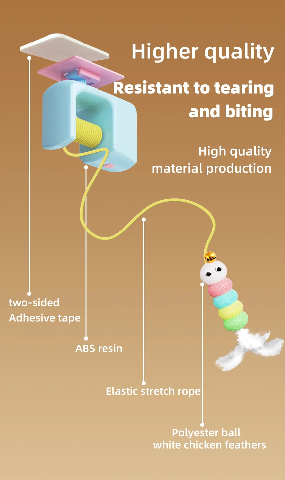 Cats Toys Pet Stress Relief Rechargeable Interactive Hanging Door Automatic Electric Flying Bird Cat Toy for Hunt Elastic Rope