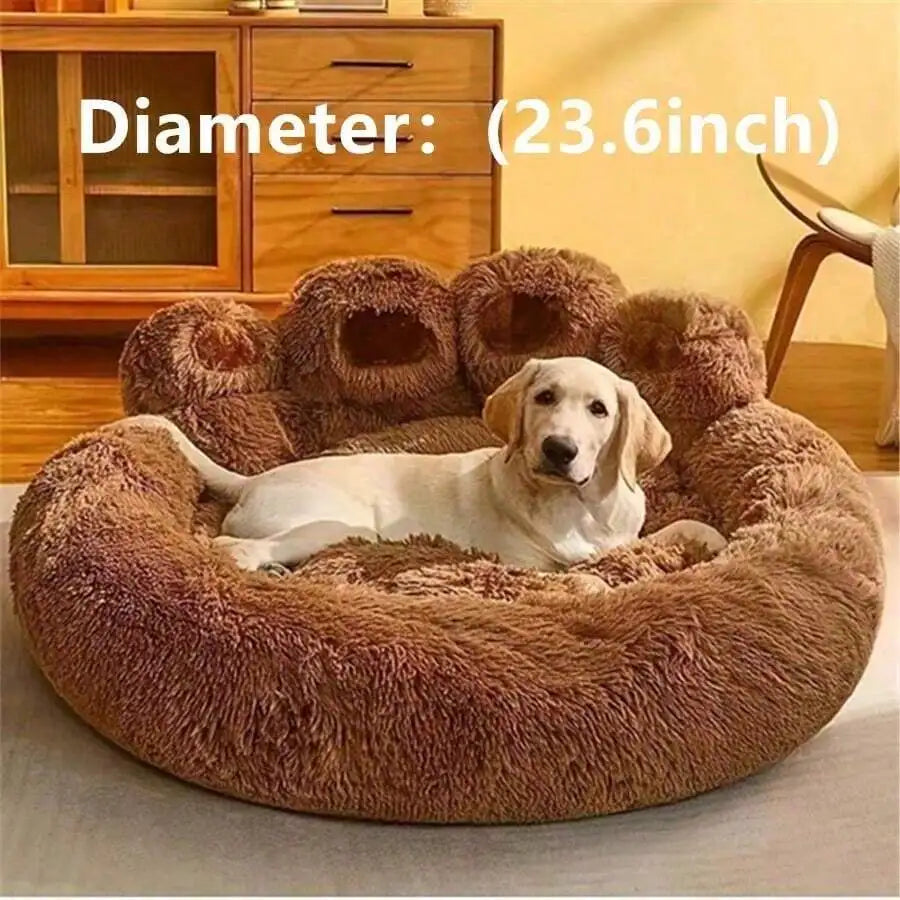 Pet Bed Pet Sofa Soft And Comfortable Bear Paw Pet Bed, Sleep Solution For Dogs And Cats. Comfortable Donut Dog Bed Luxurious