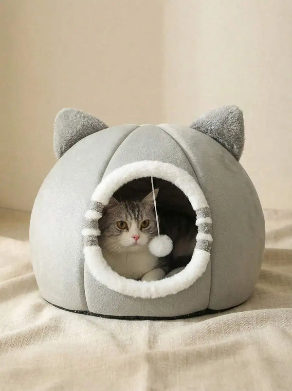 PETSIN 1 PC Cat Bed Kitten Bed, Washable Cat Beds For Indoor Cats, Super Soft Pet House For Puppy And Kitten With Anti-Slip
