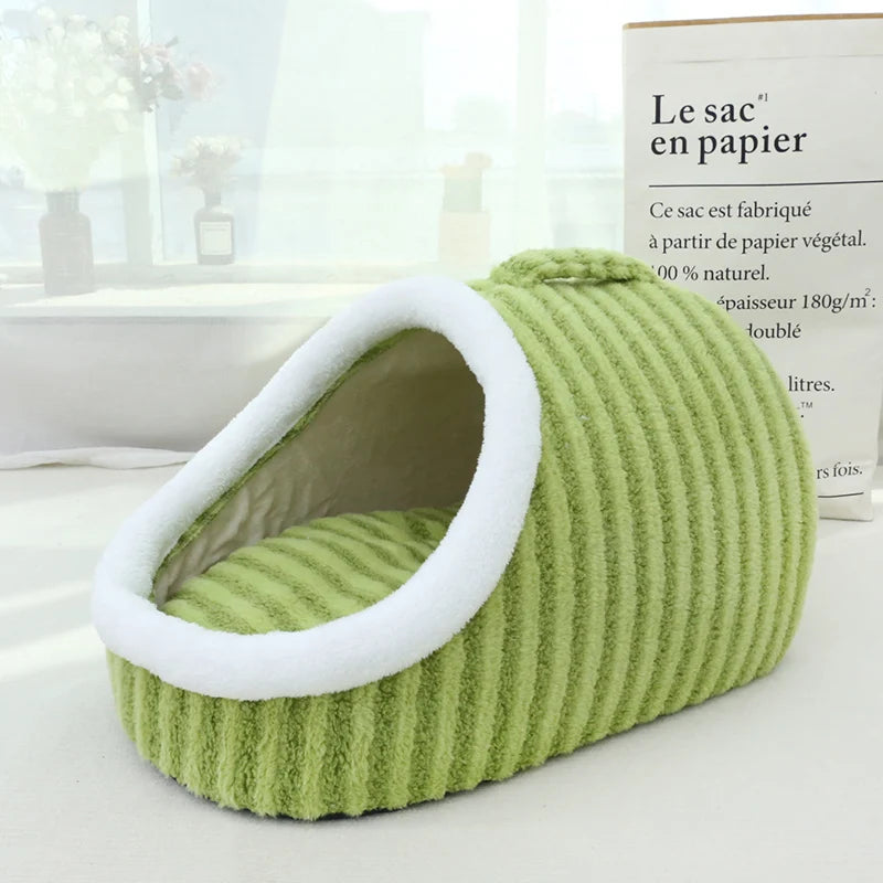 Trendy Pet Bed Four Seasons Universal Portable  Dog Bed Cartoon Striped Stand Hole Medium Small  Dog Daily Use Bed