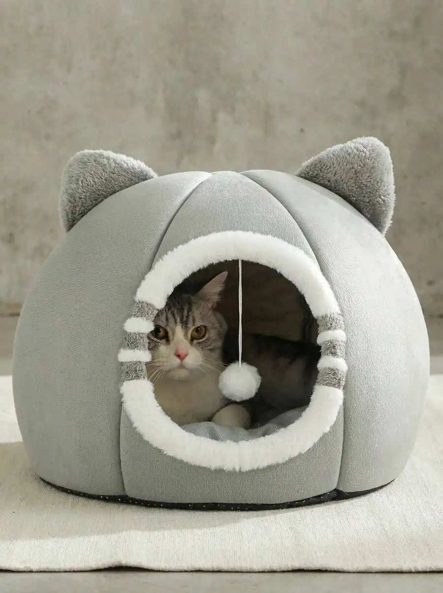 PETSIN 1 PC Cat Bed Kitten Bed, Washable Cat Beds For Indoor Cats, Super Soft Pet House For Puppy And Kitten With Anti-Slip