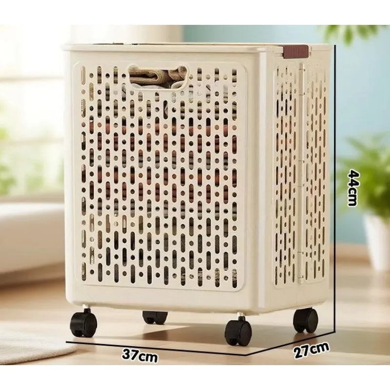 Collapsible Laundry Basket with Wheels