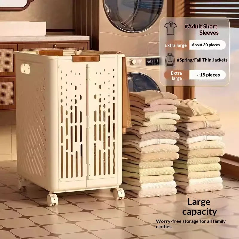 Collapsible Laundry Basket with Wheels