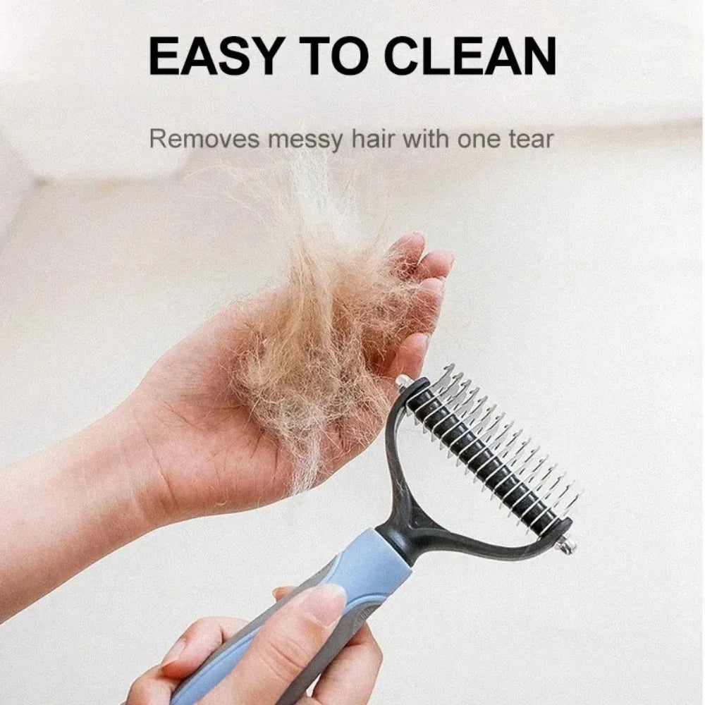 Double Sided Stainless Steel Pet Grooming Brush Dog Cat Hair Remover Comb Tangle Removal Pet Supplies