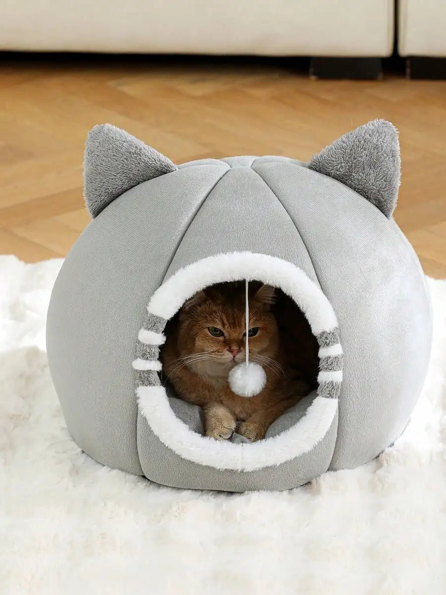PETSIN 1 PC Cat Bed Kitten Bed, Washable Cat Beds For Indoor Cats, Super Soft Pet House For Puppy And Kitten With Anti-Slip