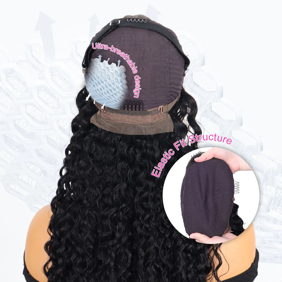 40 Inch Kinky Curly Wet And Wavy HD Lace Frontal Wigs Deep Wave Curly Human Hair Wigs For Black Women Natural Color Pre Plucked Brazilian Remy Hair 13x4 Transparent Lace Front Wig