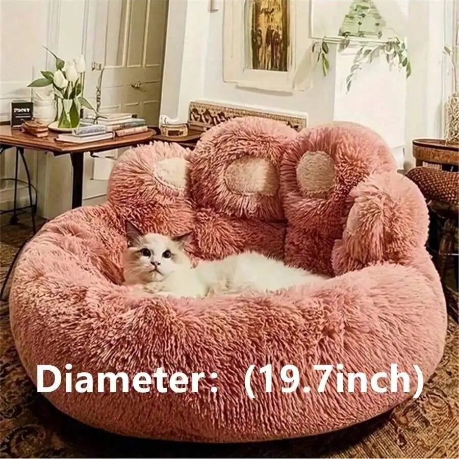 Pet Bed Pet Sofa Soft And Comfortable Bear Paw Pet Bed, Sleep Solution For Dogs And Cats. Comfortable Donut Dog Bed Luxurious