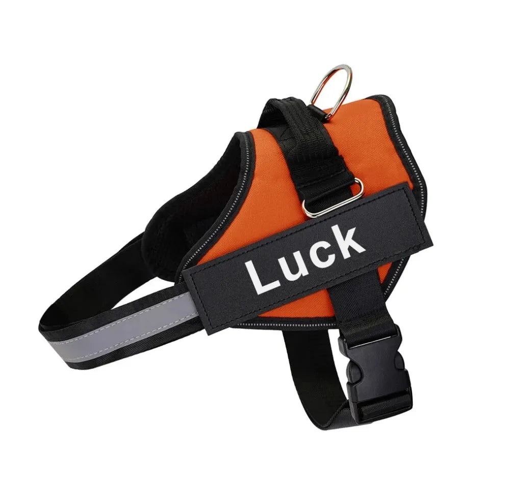 Dog Harness Vest ID Patch Customized Reflective Breathable Adjustable Pet Harness For Dog NO PULL Pet Outdoor Harness