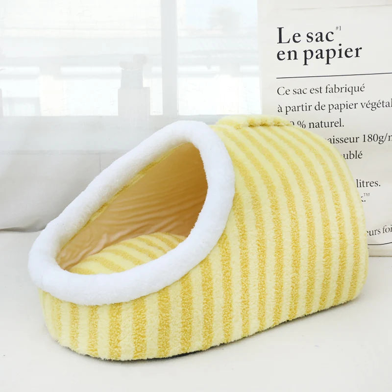Trendy Pet Bed Four Seasons Universal Portable  Dog Bed Cartoon Striped Stand Hole Medium Small  Dog Daily Use Bed