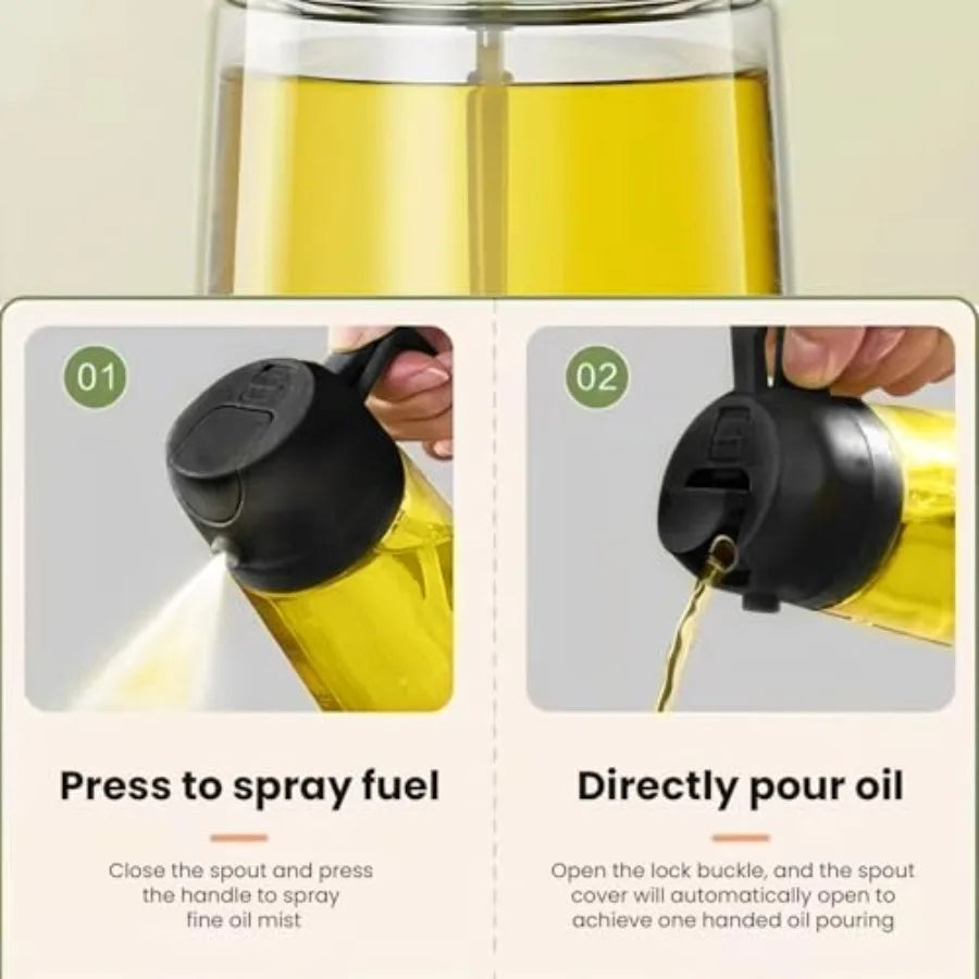 2-in-1 Cooking Oil Sprayer & Dispenser Bottle