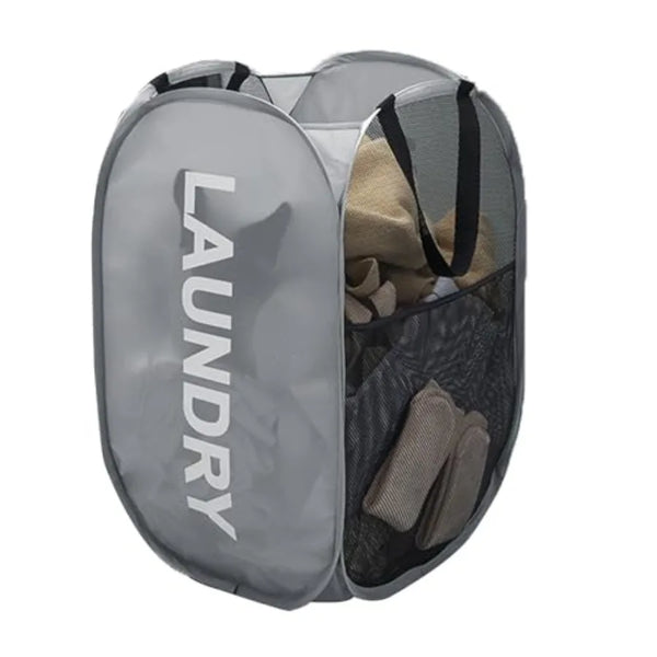 Pop-Up Collapsible Laundry Basket with Carry Handles