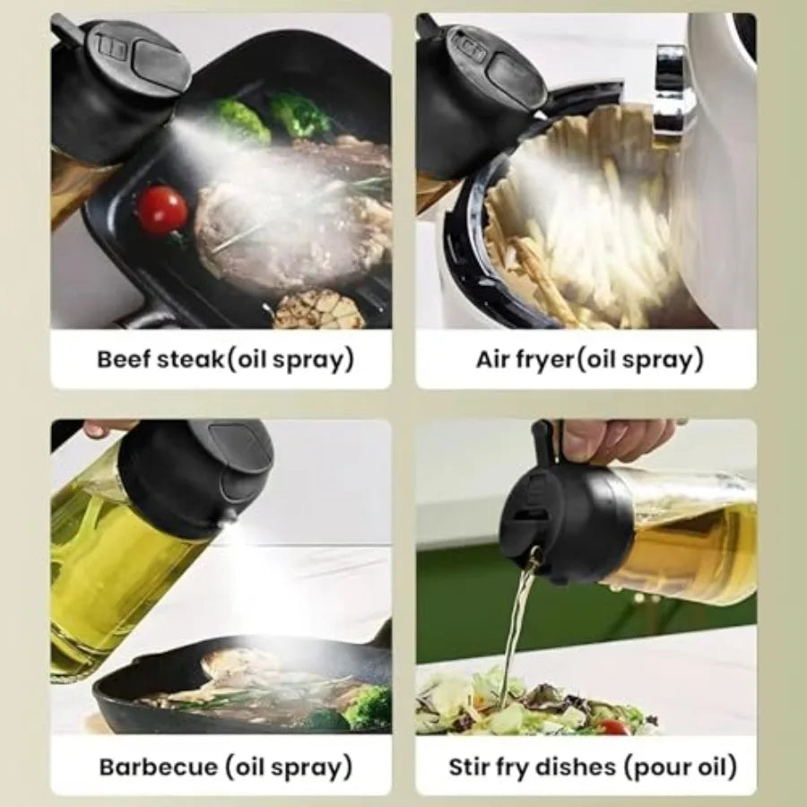 2-in-1 Cooking Oil Sprayer & Dispenser Bottle