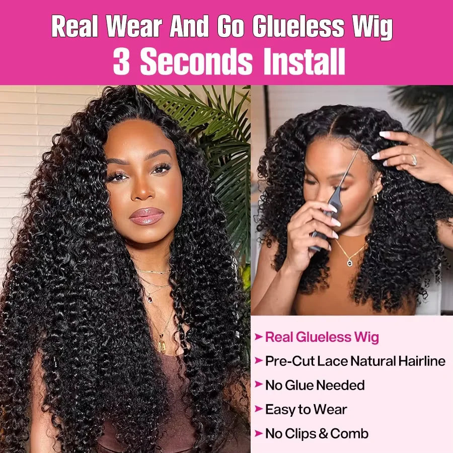 13x6 Hd Glueless Wear And Go Water Wave Wig Human Hair For Women 7x5 Frontal Curly Lace Front Wigs On Clearance Sale 250 Density