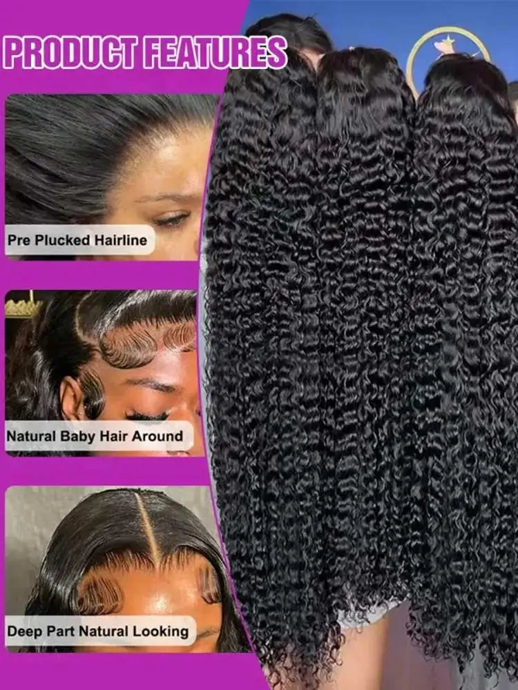 250% Density 13x6 Hd Transparent Jerry Curly Lace Front Wig Brazilian Lace Frontal Wig 13x4 Pre Plucked Lace Human Hair Wigs