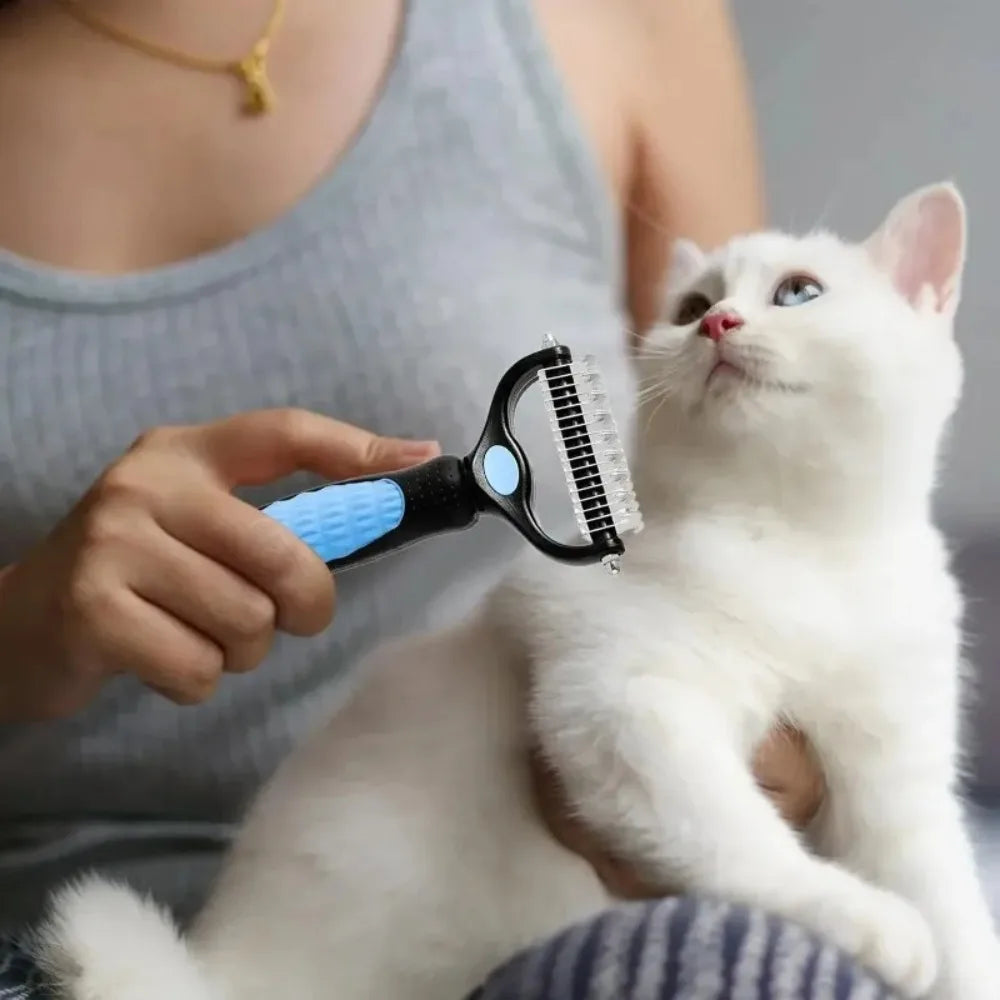 Double Sided Stainless Steel Pet Grooming Brush Dog Cat Hair Remover Comb Tangle Removal Pet Supplies