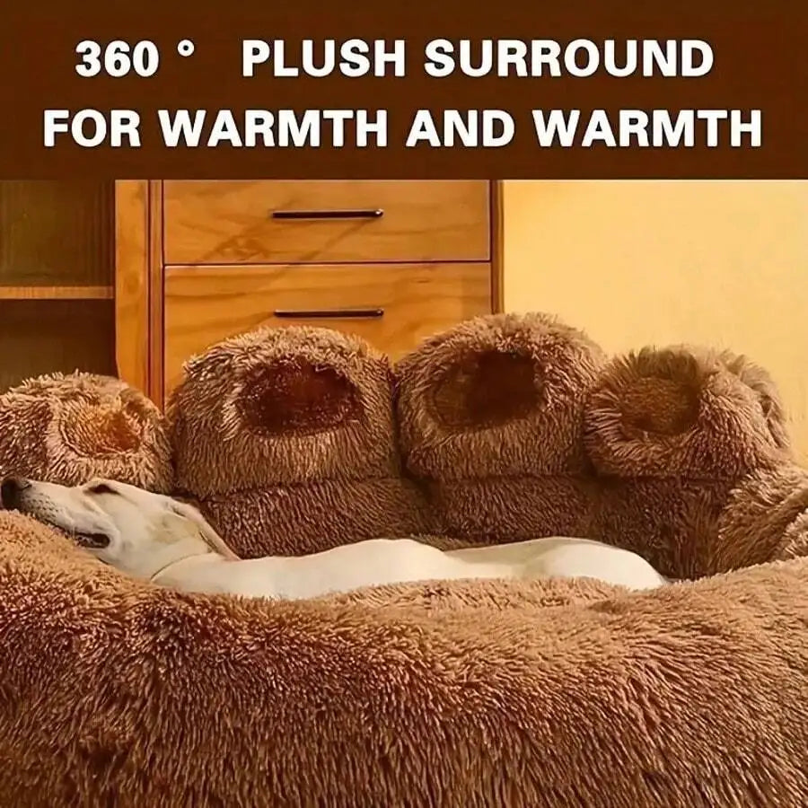Pet Bed Pet Sofa Soft And Comfortable Bear Paw Pet Bed, Sleep Solution For Dogs And Cats. Comfortable Donut Dog Bed Luxurious