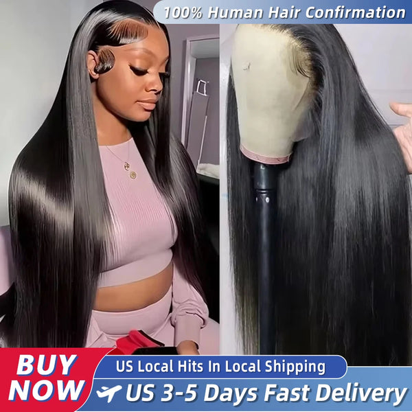 200% Real Density Bone Straight 13x6 13x4 Transparent HD Lace Frontal ≥98% Human Hair Wig 30 Inch 360 Lace Front Wigs For Women